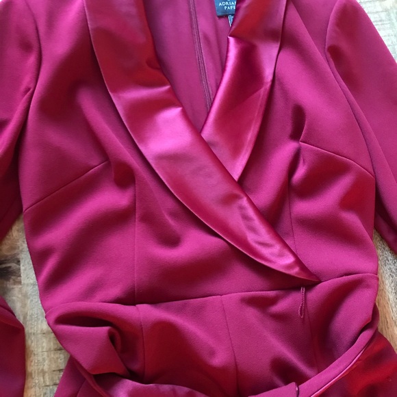 Red Tuxedo Jumpsuit Adrianna Papell - Picture 7 of 8